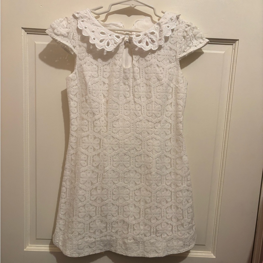 Girls white eyelet Lilly Pulitzer dress, girls size 8 (5/6)